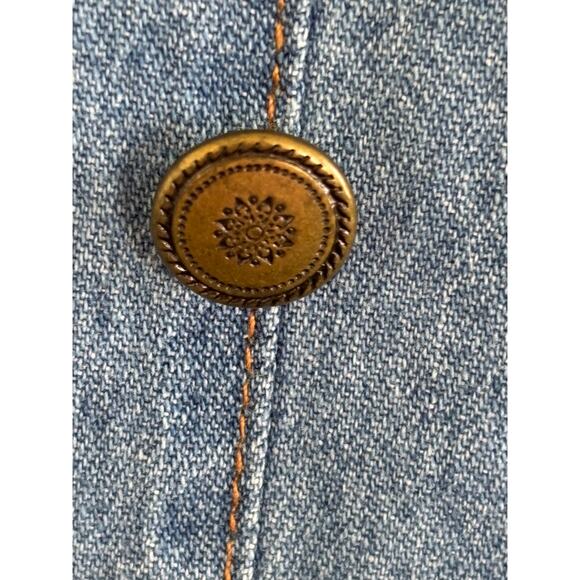 Tickets Clothing Vintage Embroidered Denim‎ Back Zip Maxi Dress Women’s Size 18T - Picture 3 of 14